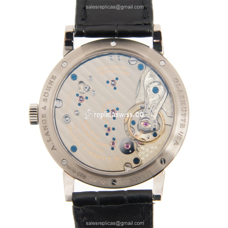 A. Lange & Sohne 235.026 1815 Chrono - Auto - 18kt White Gold - White Dial - Black Alligator Buckle - View 3