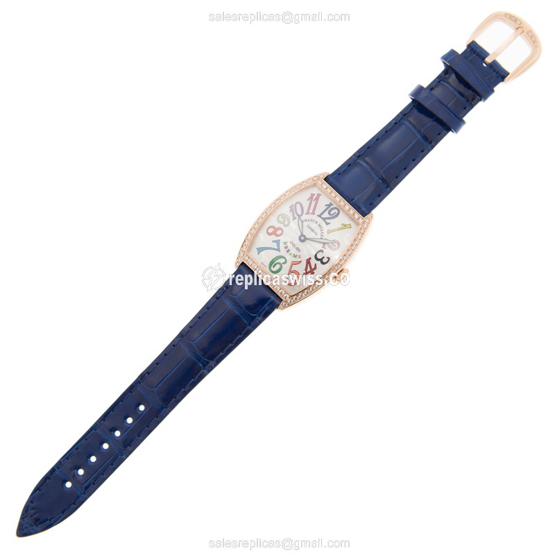 Franck Muller 7502 QZ COL DRM D 1R 5N CINTREE CURVEX - Quartz - Rose Gold Case - Silver Dial - View 2