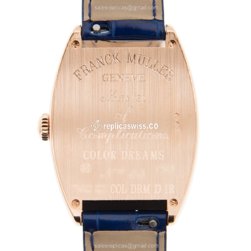Franck Muller 7502 QZ COL DRM D 1R 5N CINTREE CURVEX - Quartz - Rose Gold Case - Silver Dial - View 3