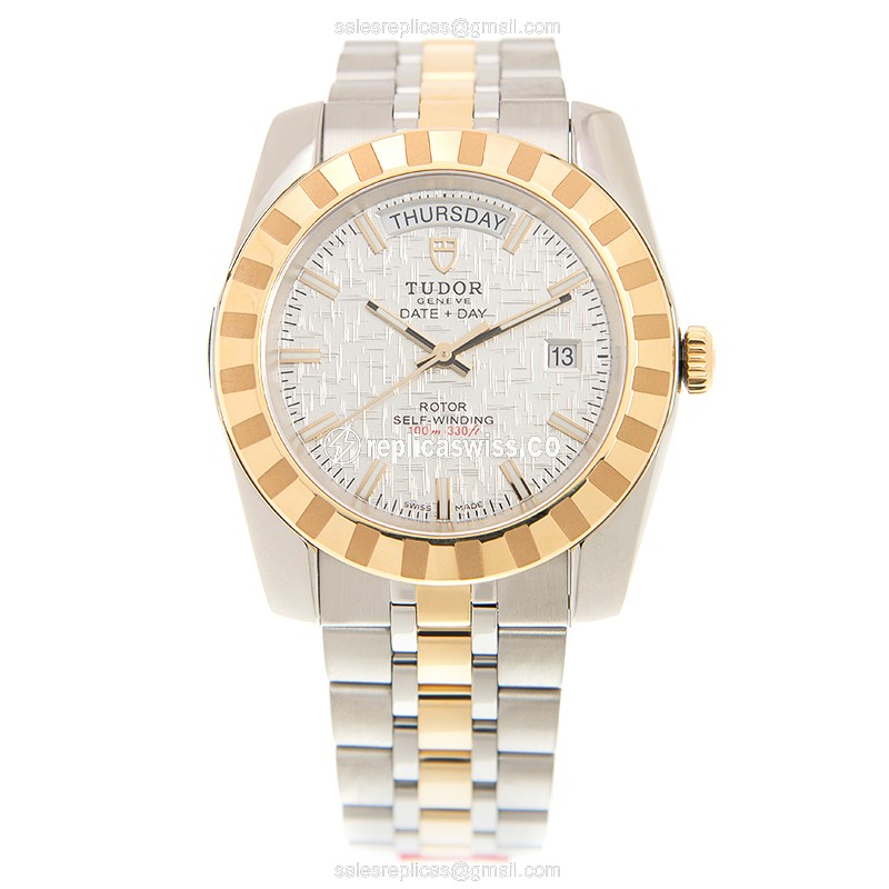 Tudor CLASSIQUE Replica - Automatic - 18kt & Steel - Silver Dial - View 2