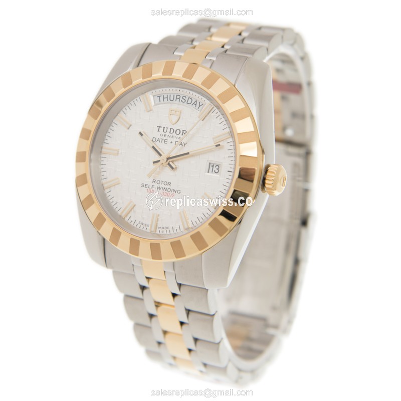 Tudor CLASSIQUE Replica - Automatic - 18kt & Steel - Silver Dial - View 3