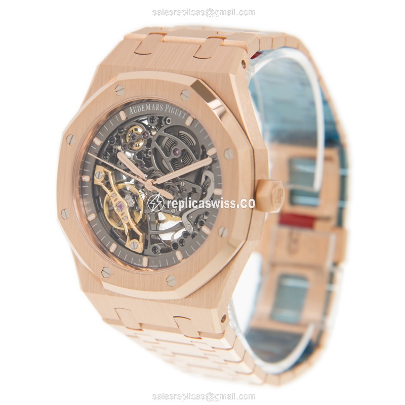 Audemars Piguet Royal Oak 15407OR.OO.1220OR.01 - Automatic 18kt Gold - Dark Grey Dial - View 3