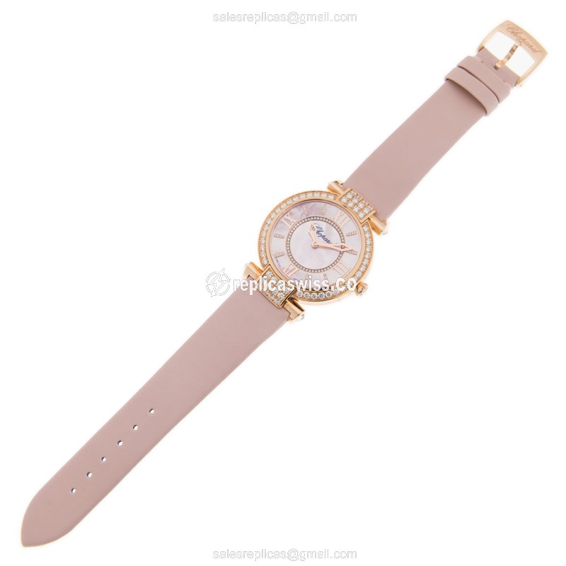 Chopard Imperiale Replica - Auto - 18kt Rose Gold - Pink Dial & Diamonds - Buckle Clasp - View 2
