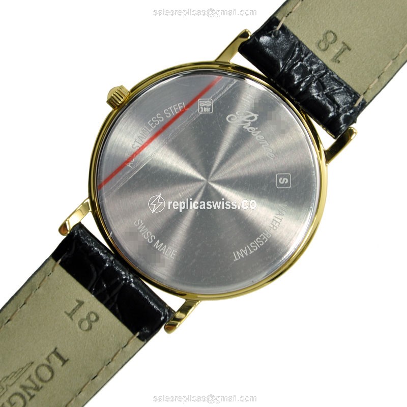 Longines Presence Replica - Quartz - PVD Gold - White Dial, Buckle Clasp - View 4