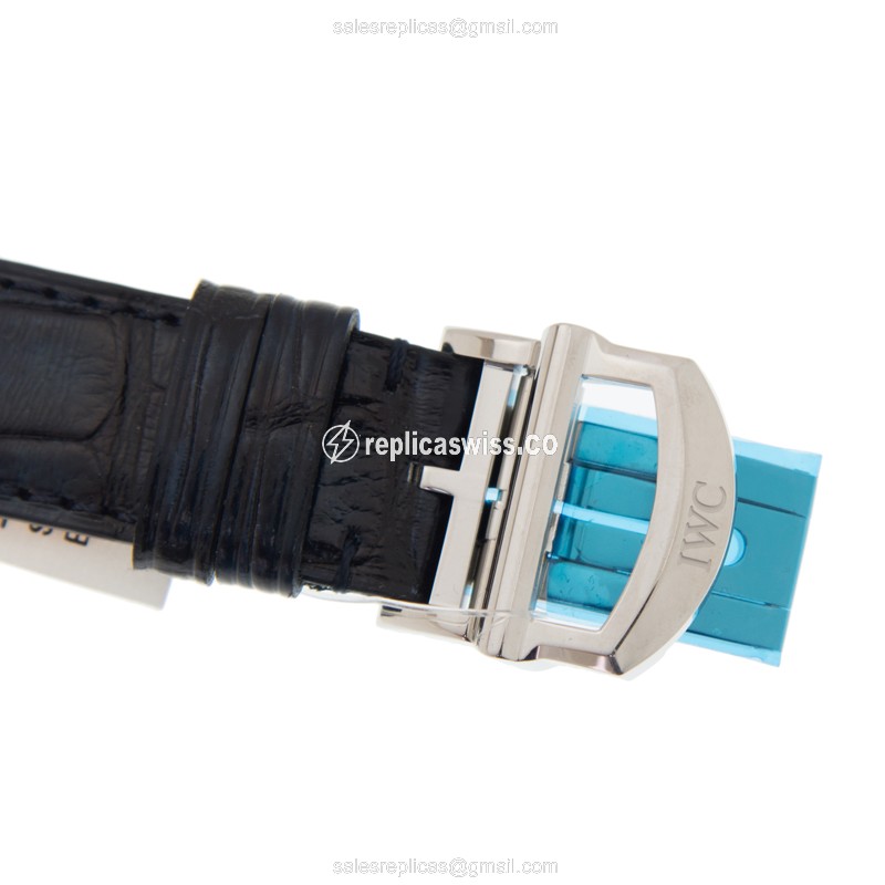 IWC DA VINCI Replica - Automatic - Stainless Steel - Silver Dial - Blue Alligator Clasp - View 4