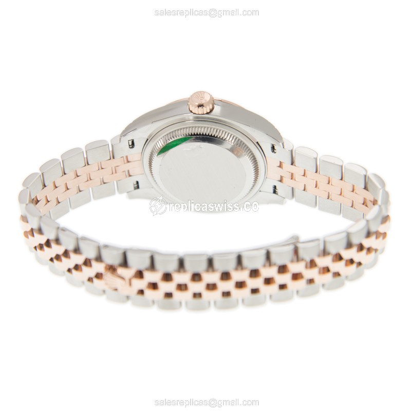 Rolex Lady Datejust Replica - Automatic - 18kt Rose Gold - Steel Case - Brown Dial - View 4