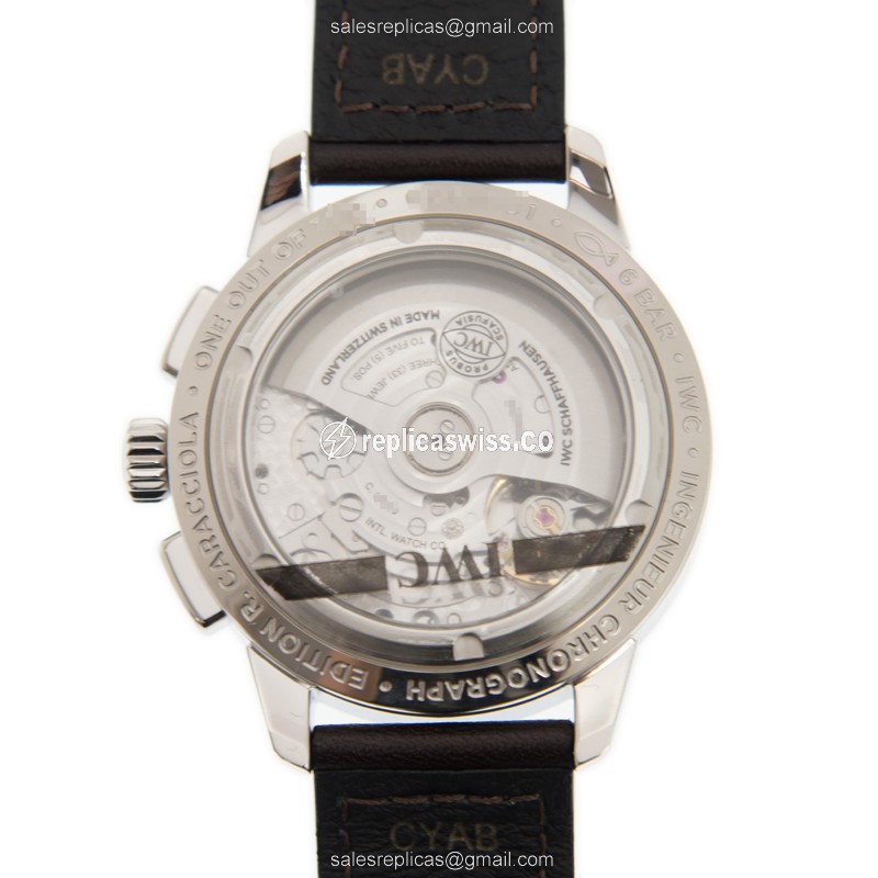 IWC Ingenieur Replica - Automatic - Stainless Steel - Gray Dial - Brown Alligator Strap - View 3