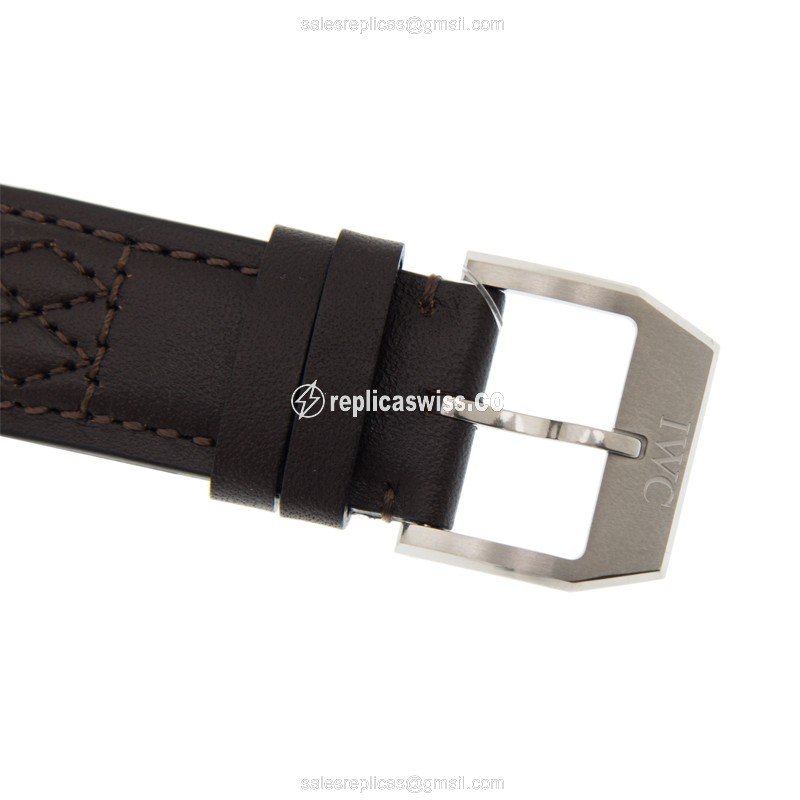 IWC Ingenieur Replica - Automatic - Stainless Steel - Gray Dial - Brown Alligator Strap - View 4