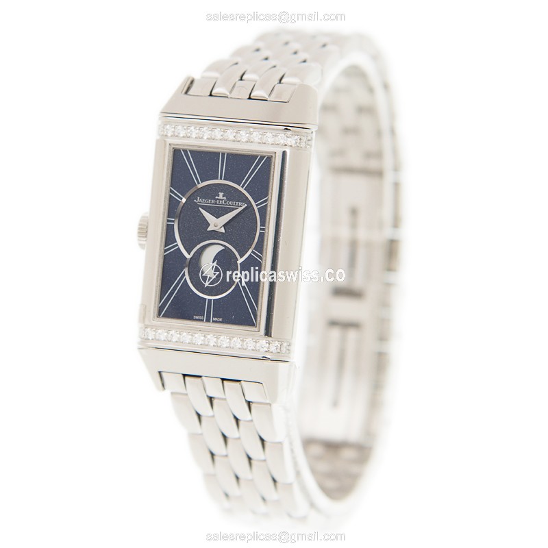 Jaeger-Lecoultre Q3358120 REVERSO Replica - Manual Wind - Blue Dial - Steel Case & Strap - View 3