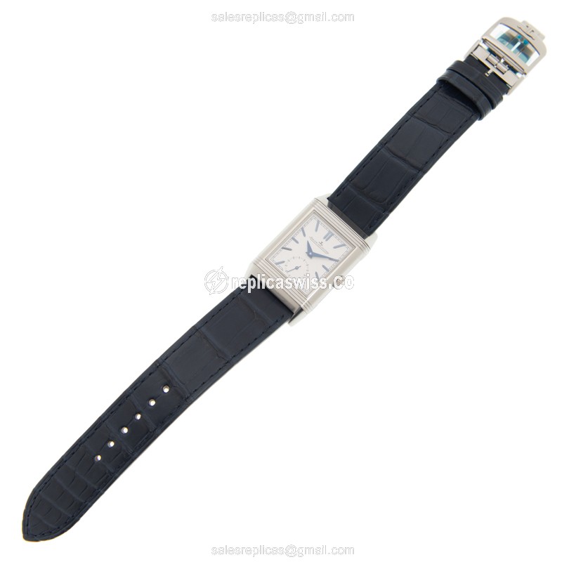 Jaeger-Lecoultre Q3908420 REVERSO - Manual - Stainless Steel - Silver Dial - Blue Leather Strap - View 2