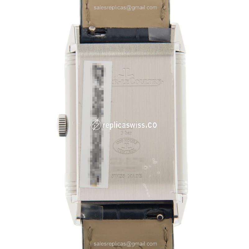 Jaeger-Lecoultre Q3908420 REVERSO - Manual - Stainless Steel - Silver Dial - Blue Leather Strap - View 3