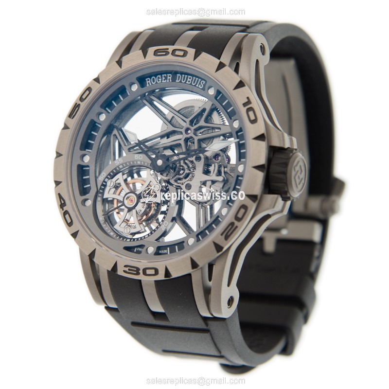 Roger Dubuis Excalibur watch - manual - titanium - skull - View 3