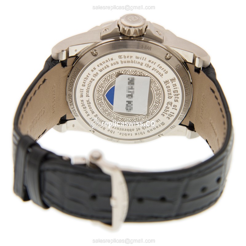 Roger Dubuis DBEX0495 EXCALIBUR - Automatic 18kt Gold - Black Dial - Alligator Black Strap - View 4