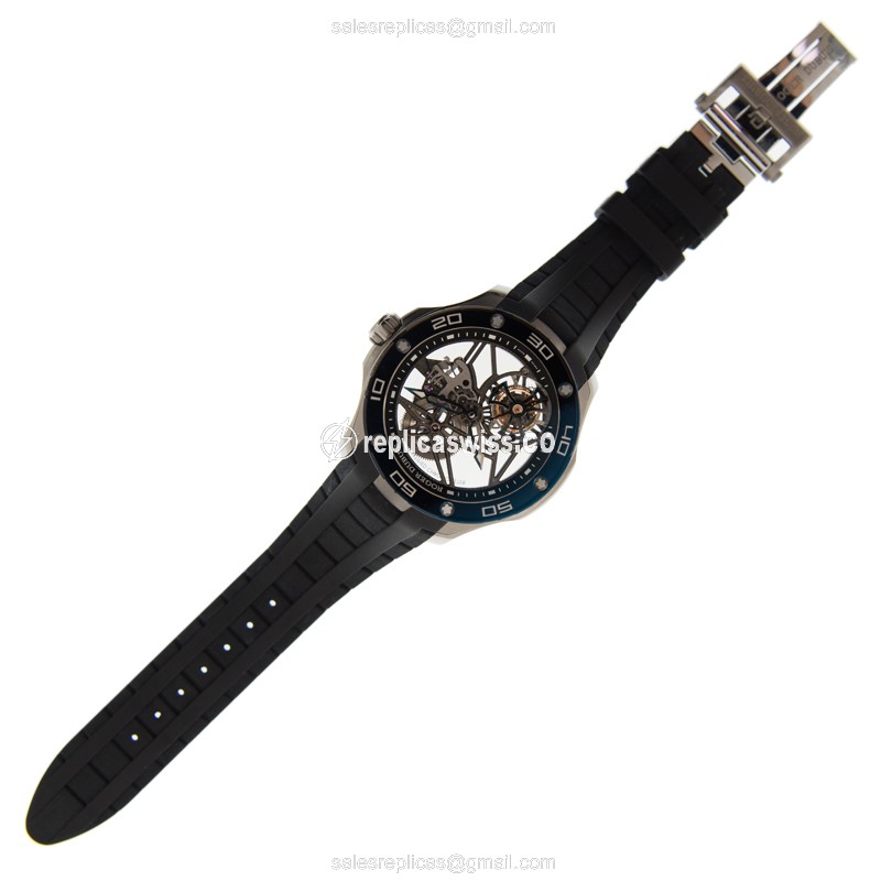 Roger Dubuis RDDBPU0010 PULSION - Manual Wind - Titanium Case - Skull Dial - Black Rubber Strap - View 2