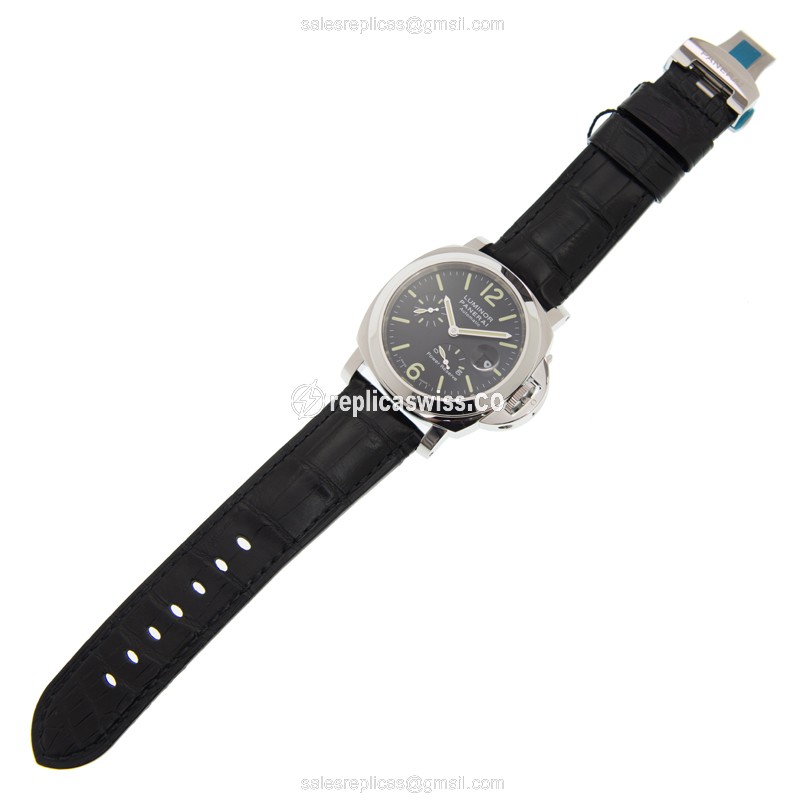 Panerai PAM00090 LUMINOR - Auto - Stainless Steel - Black Dial - Alligator Black Strap - View 2
