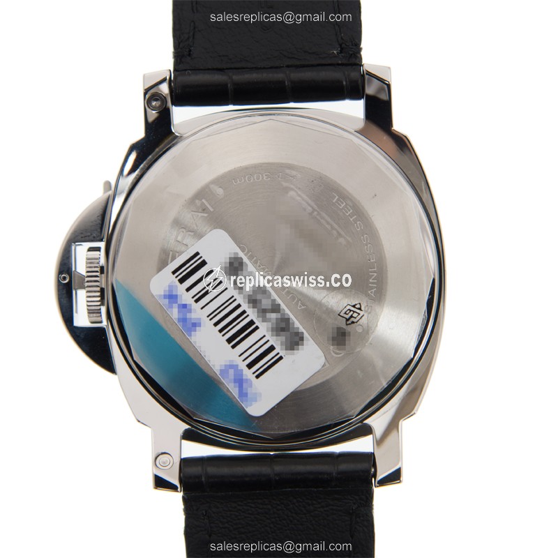 Panerai PAM00090 LUMINOR - Auto - Stainless Steel - Black Dial - Alligator Black Strap - View 3