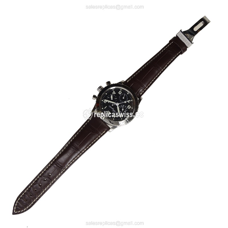 Breguet 3800ST/92/9W6 Replica - Automatic - Black Dial - Alligator Brown Strap - View 2