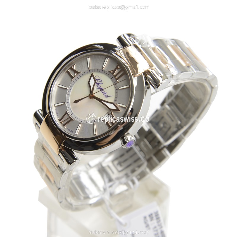 Chopard Imperiale Replica - Automatic - Stainless Steel - White Dial - Gold Clasp - 18kt Gold Strap - View 3