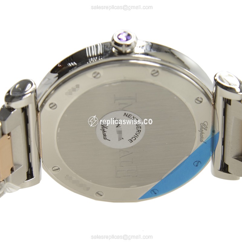 Chopard Imperiale Replica - Automatic - Stainless Steel - White Dial - Gold Clasp - 18kt Gold Strap - View 4