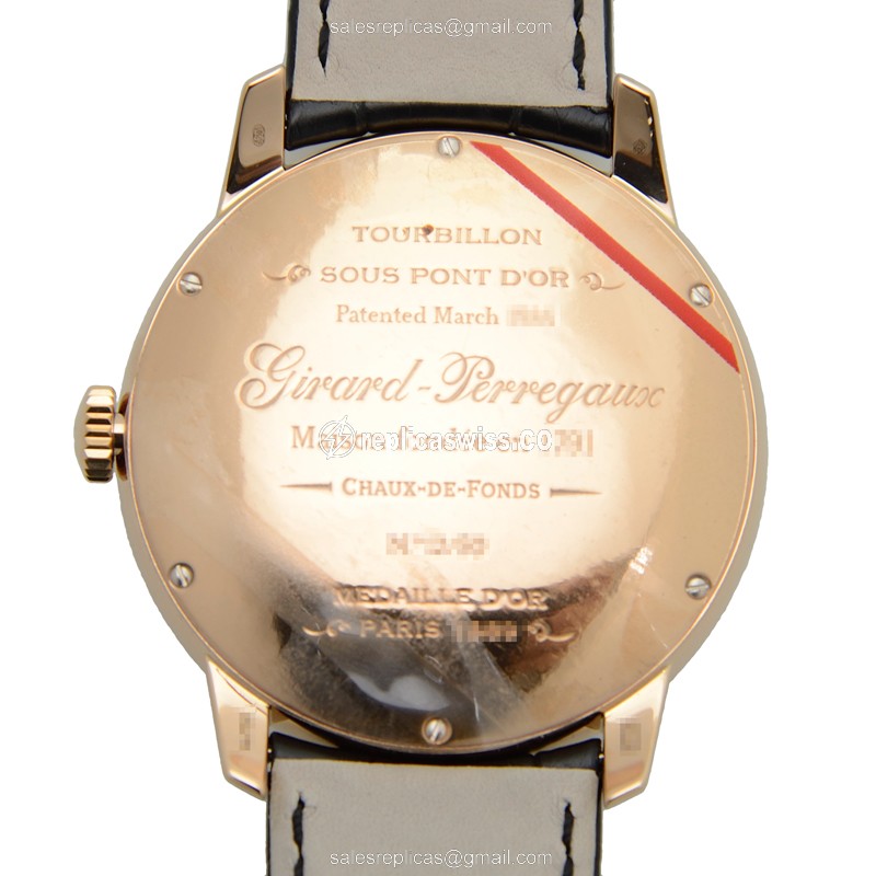 Girard Perregaux 1966 Replica - Automatic - 18kt Rose Gold - Diamonds - White Dial - Buckle Clasp - View 3