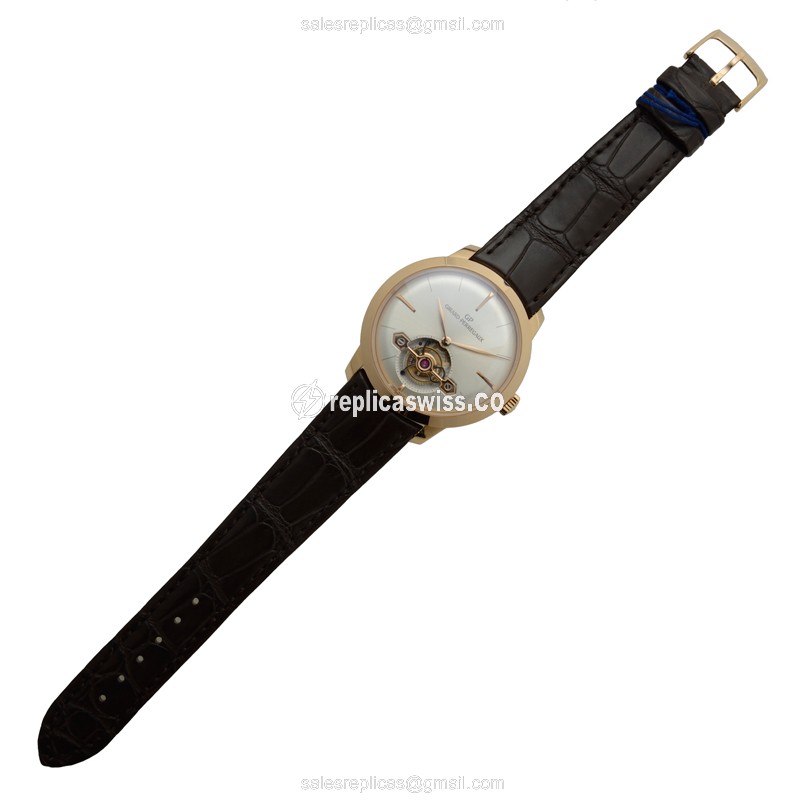 Girard Perregaux 1966 Replica - Auto - 18kt Rose Gold - White Dial - Black Buckle Alligator Strap - View 2
