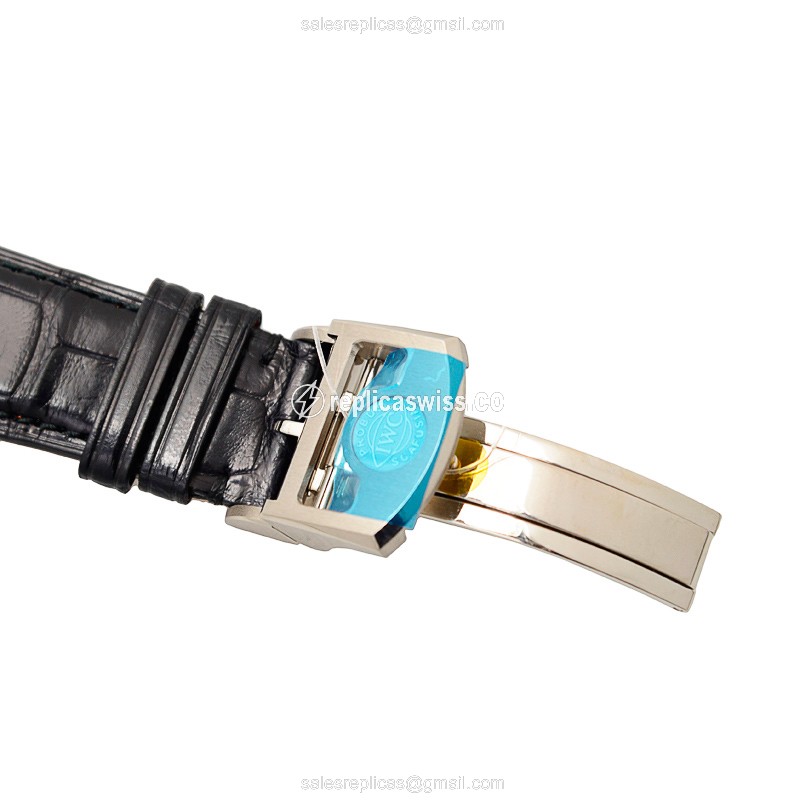 IWC Portuguese Replica - Automatic - 18kt White Gold - Blue Dial - Black Alligator Strap - View 4