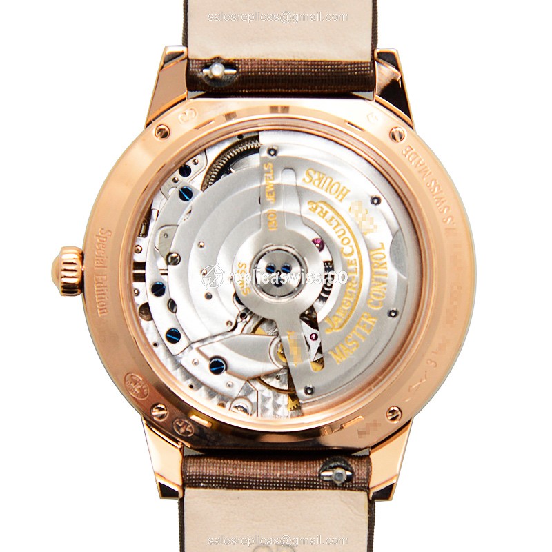 Jaeger-Lecoultre Rendez-Vous Replica - Automatic - 18kt Rose Gold - Diamond Dial - Brown Strap - View 3