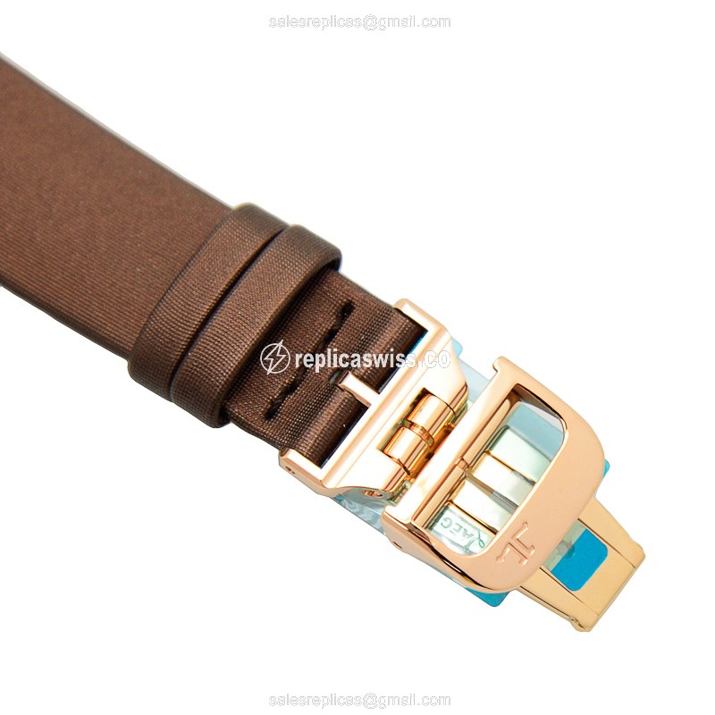 Jaeger-Lecoultre Rendez-Vous Replica - Automatic - 18kt Rose Gold - Diamond Dial - Brown Strap - View 4