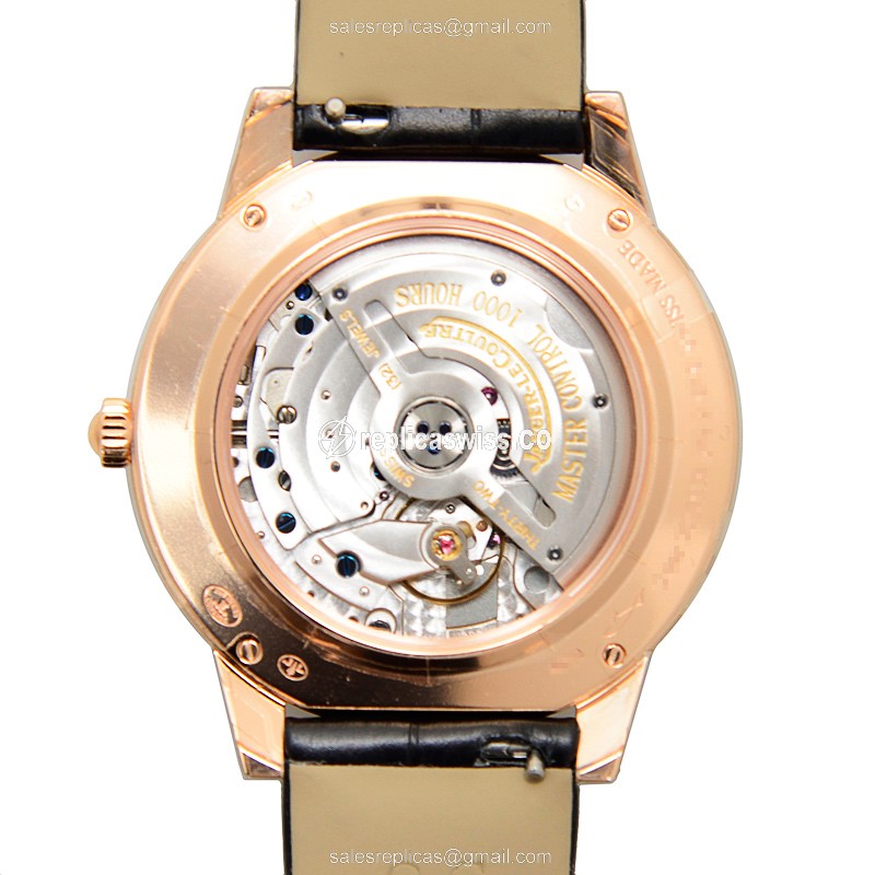 Jaeger-Lecoultre Q3542490 Rendez-Vous Replica - Automatic - 18kt Rose Gold Case - White Dial - Black Strap - View 3