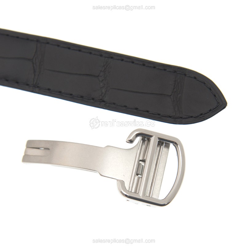 Cartier WSCL0018 Replica - Automatic - Stainless Steel - Silver Dial - Alligator Strap - View 4