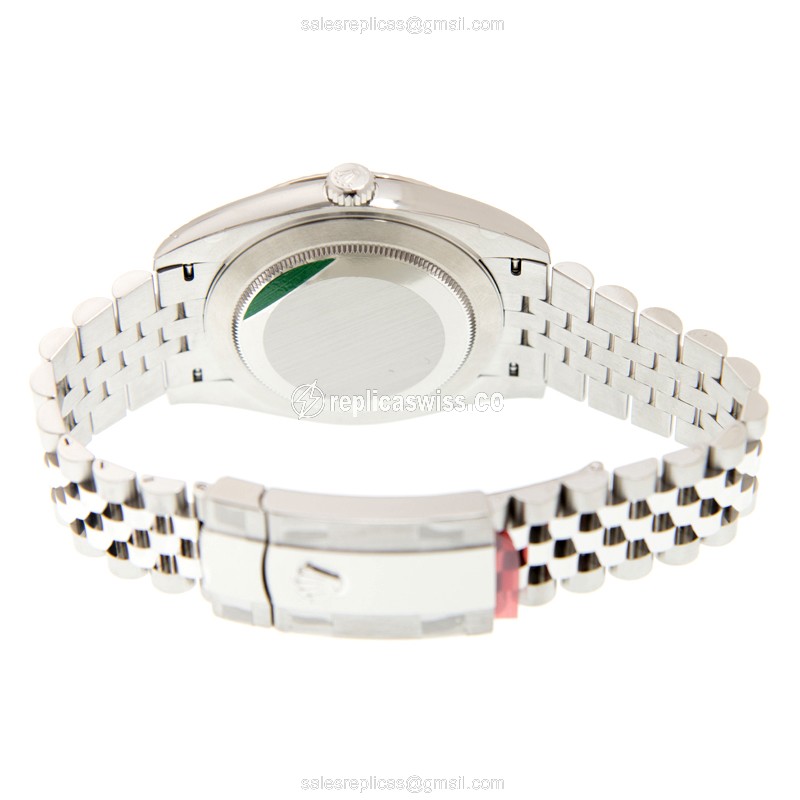 Rolex DATEJUST Replica - Automatic - White Gold - Blue Dial, Steel Clasp & Silver Strap - View 4
