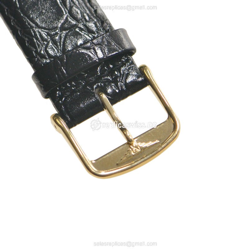 Longines Presence Replica - Quartz - 18kt Rose Gold Case - White Dial - Leather Strap - View 3