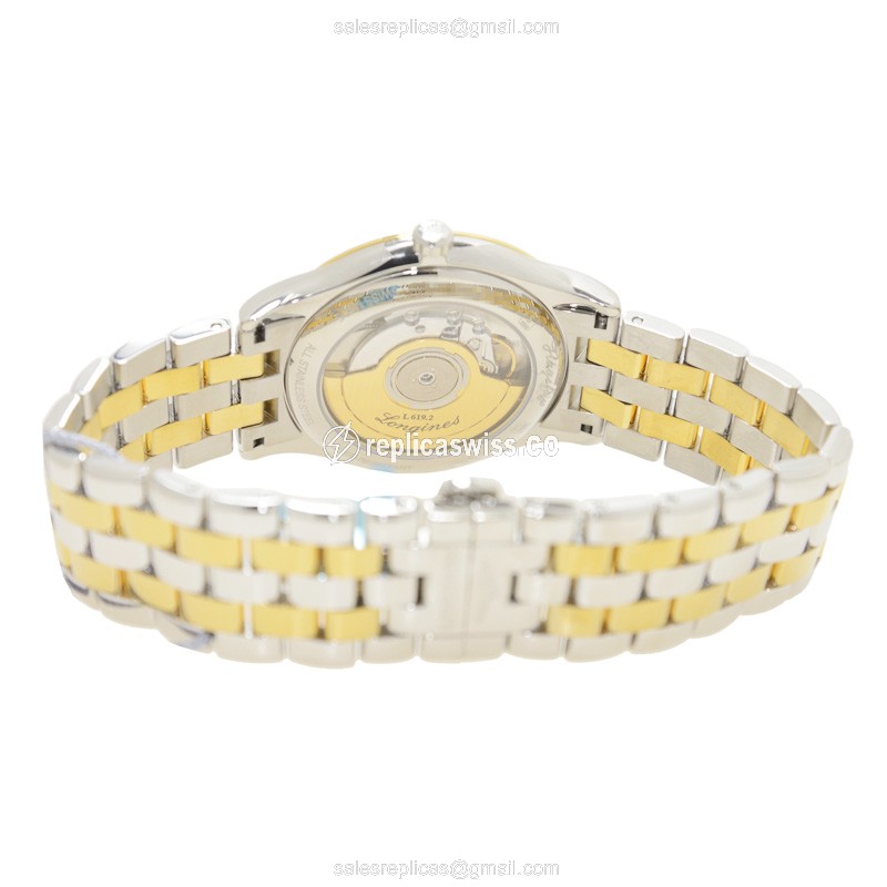 Longines L4.874.3.37.7 Flagship - Automatic - Gold-Plated Case, Gold Dial, Steel Strap - View 4