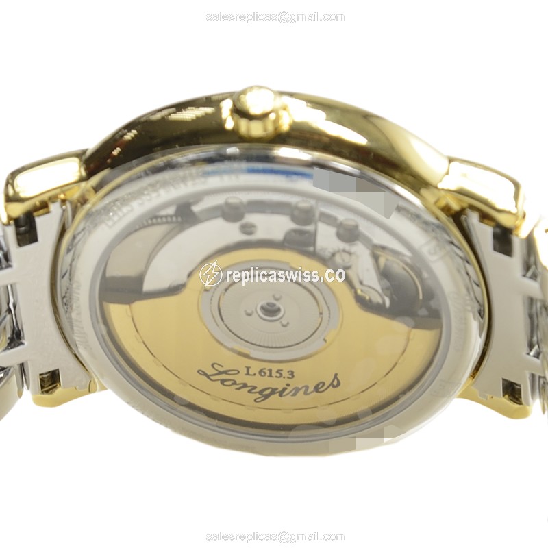 Longines Presence Replica - Automatic - Gold-Plated & Steel Case - White Dial - View 4