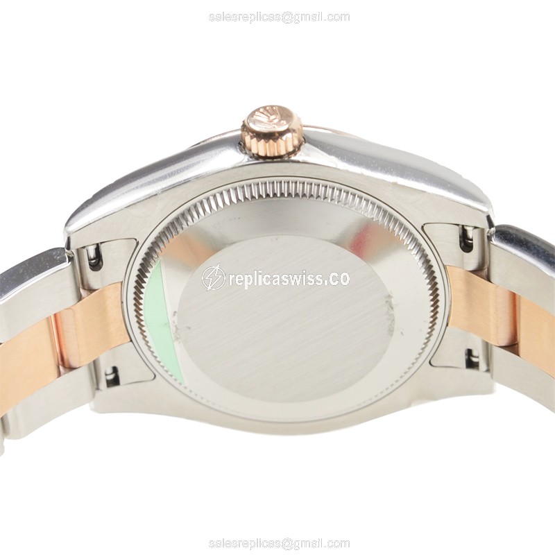 Rolex Datejust Replica - Automatic | Rose Gold Case | Silver Dial | Steel Clasp | Gold Strap - View 4