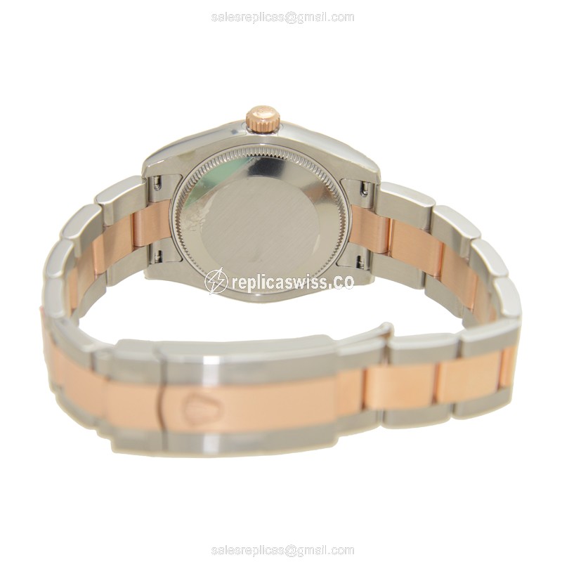 Rolex Datejust Replica - Automatic - 18kt Rose Gold & Steel Case - Silver Dial - View 4