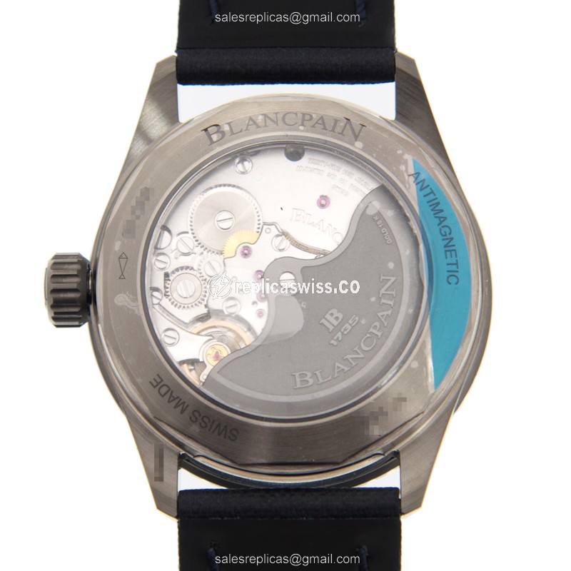 Blancpain 5000-0240-O52A Replica - Automatic - Ceramic - Blue Dial - Blue Canvas Strap - View 3
