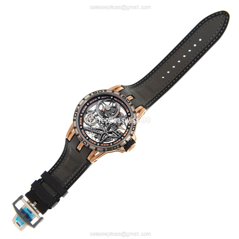 Roger Dubuis RDDBEX0574 EXCALIBUR - Automatic - Titanium Case - Skull Dial - Black Leather Strap - View 2