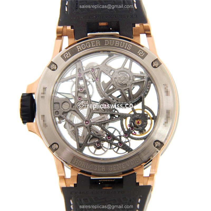Roger Dubuis RDDBEX0574 EXCALIBUR - Automatic - Titanium Case - Skull Dial - Black Leather Strap - View 3