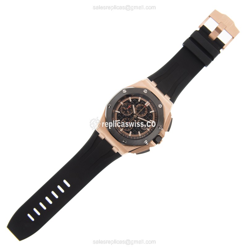Audemars Piguet Royal Oak Offshore - Auto - 18kt Rose Gold - Black Dial - Rubber Strap - View 2