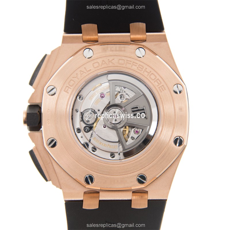Audemars Piguet Royal Oak Offshore - Auto - 18kt Rose Gold - Black Dial - Rubber Strap - View 4