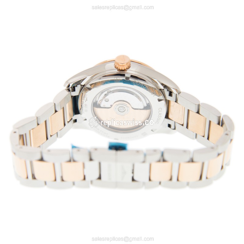 Longines Conquest Replica - Automatic - 18kt Rose Gold & Steel - White Dial - Gold Clasp - View 4