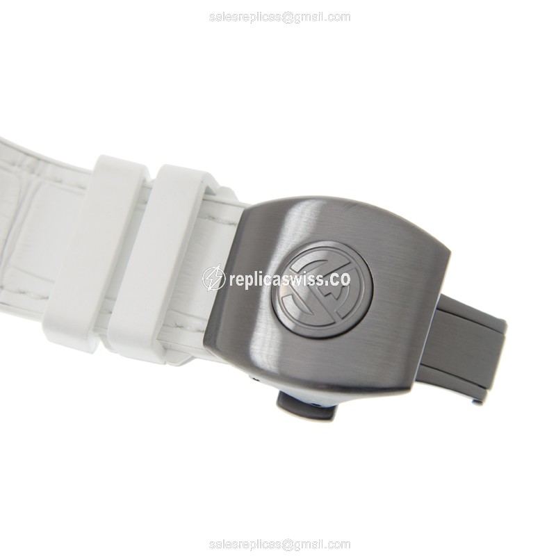 Franck Muller V 45 SC DT GLACIER AC.BR.GL Vanguard Automatic Titanium - Black Dial, Black Alligator Strap - View 3