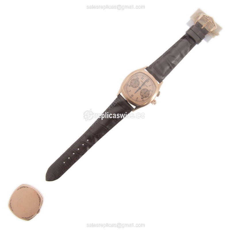 Patek Philippe 5950R-010 Complications Manual Wind 18kt Gold Pink Dial Brown Alligator Buckle - View 2