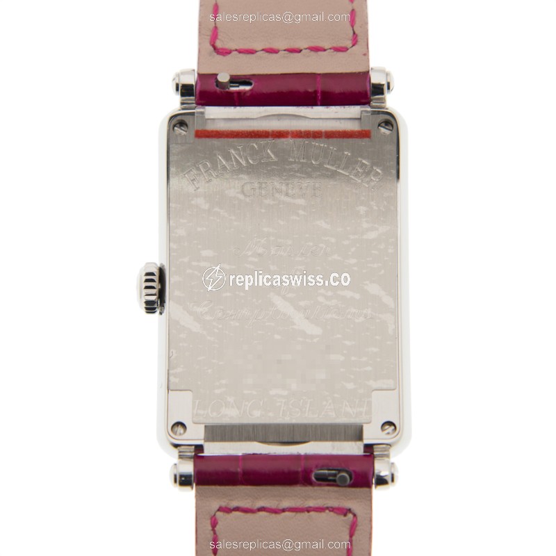 Franck Muller Long Island Replica - Steel - Silver Dial - Red - View 3