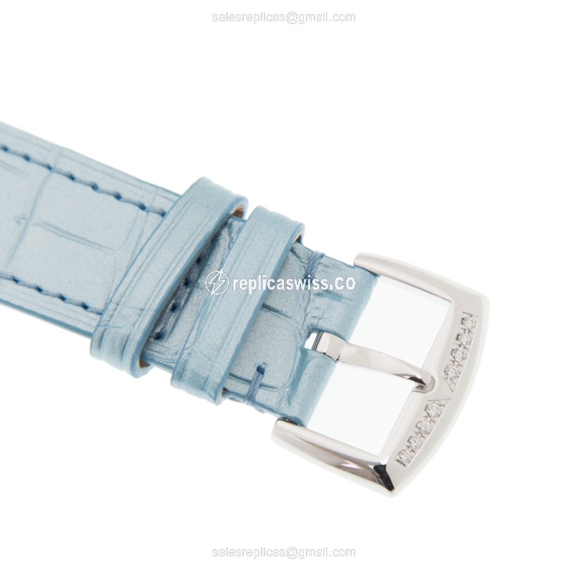 Franck Muller 952 QZ D 1R Blue Long Island Quartz - Stainless Steel Case, Blue Dial, Alligator Blue Strap - View 4
