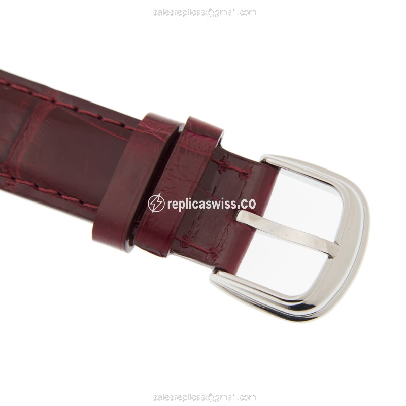 Franck Muller 2852 QZ Replica - Quartz - Silver on Red Alligator - Buckle - View 4