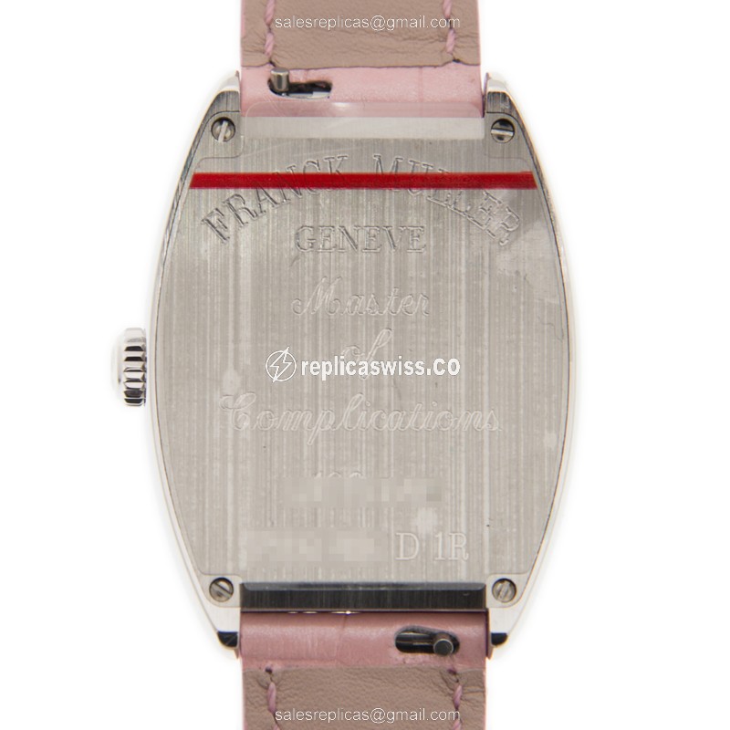 Franck Muller 7502 QZ D 1R Curvex - Pink Dial, Quartz - Stainless Steel Case - Pink Alligator Strap - View 3