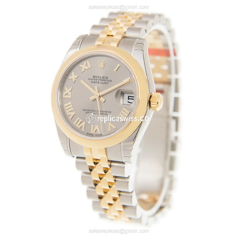 Rolex Datejust Replica - Gold & Steel Case - Automatic - Gray Dial - View 3