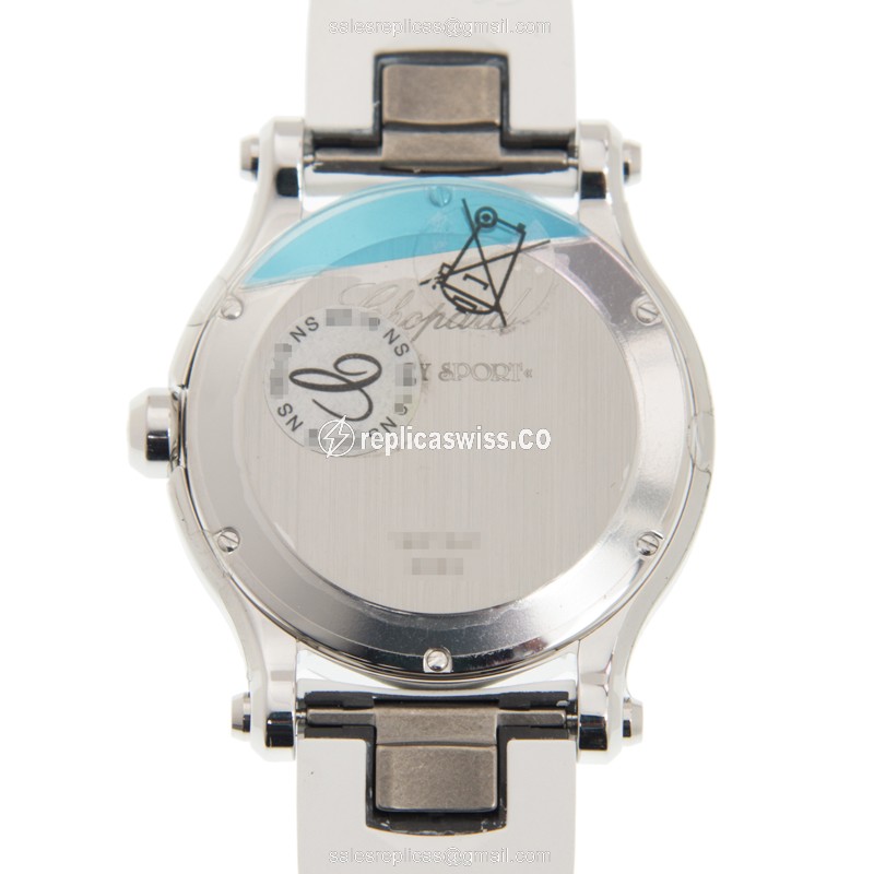 Chopard Happy Sport Quartz - Steel Case - White Dial - Rubber strap - Buckle Clasp - View 3